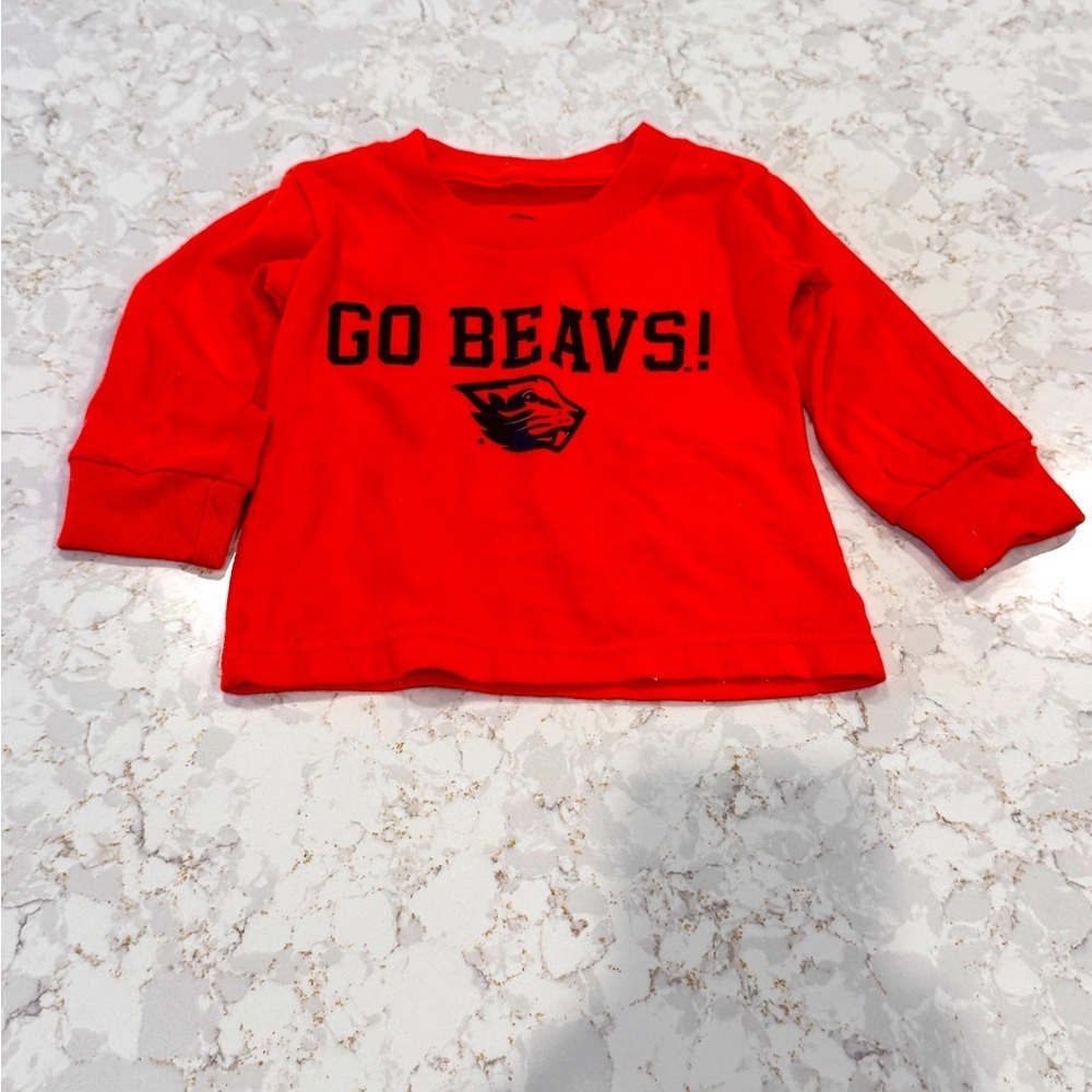 12M - Oregon State Beavers - orange Graphic Long Sleeve Shirt